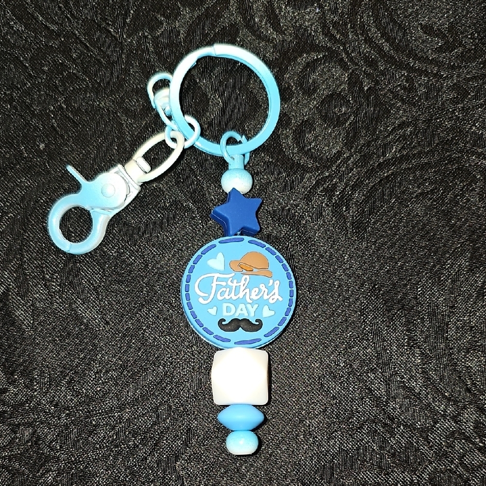 Handmade Father's Day Gradient Blue Keychain